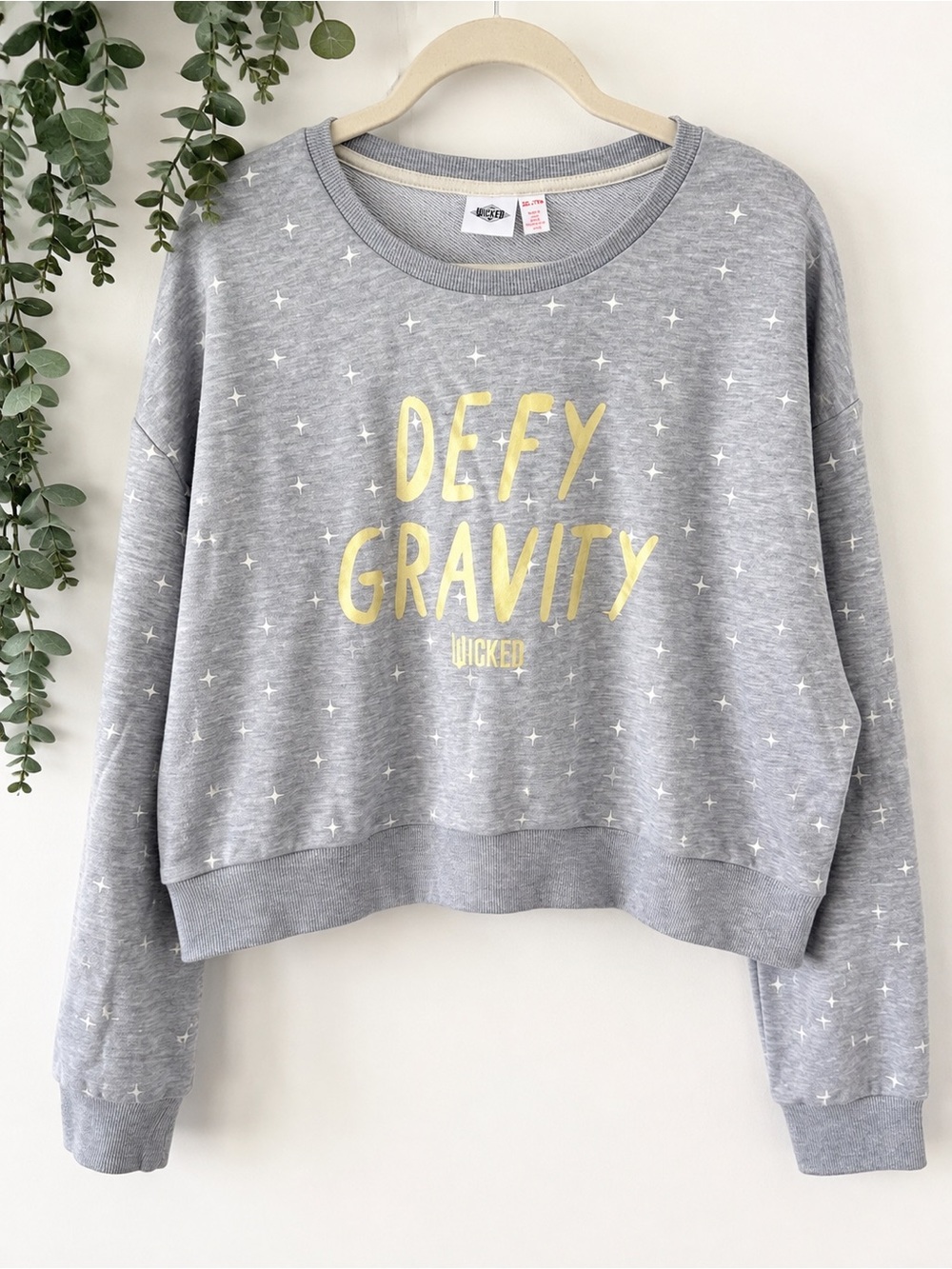 Wicked Defy Gravity Grey Star Sweatshirt Pullover XXL Universal